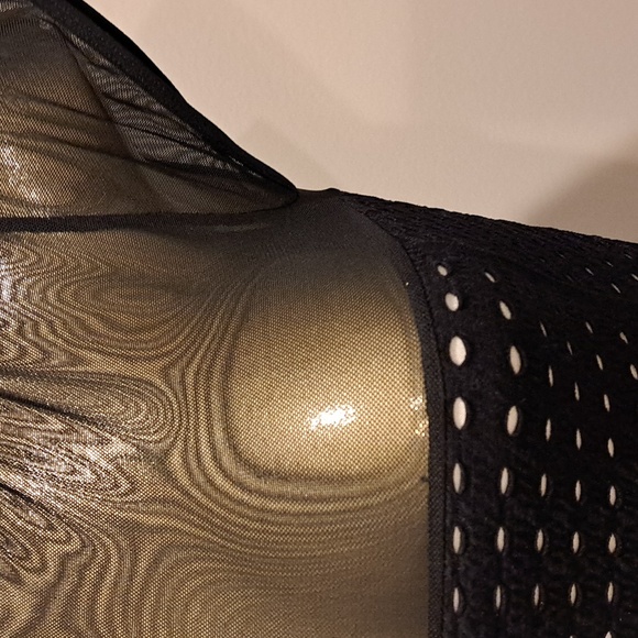 Poof Black Laser Cut Bodycon Dress With Shear Bodice - Picture 6 of 9